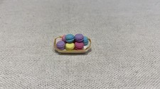 Puppenhaus Miniaturen 1 Tablett Porzellan m. Macarons 1:12