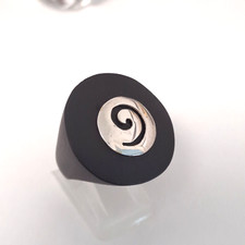 Echt 925 Silber Ebenholz Ring