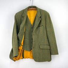 John Brocklehurst Tweed Sakko & Weste Herren 44R Grün Brora Schießanzug