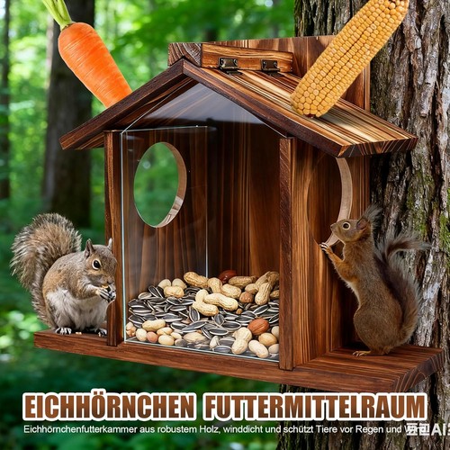 Eichhörnchen futterhaus holz - eichhörnchen,
