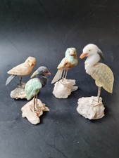 4 Stück Edelstein Vögel auf