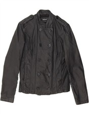 Barney Damen Militär Lederjacke UK 12 Medium schwarz Leder DR01