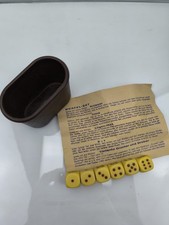 DDR Vintage Würfel Set 6 Stück gebraucht original Würfelbecher Anleitung Retro