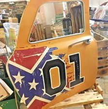 XXL Autotür mit Spiegel General Lee Dodge Charger 65x59x7 cm Werkstatt Retro