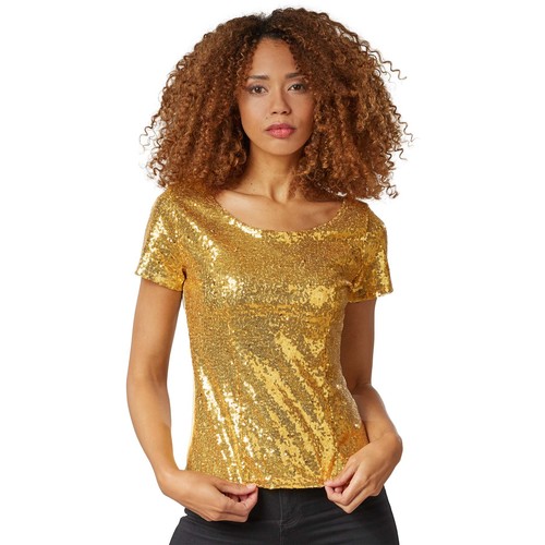 Damen pailletten shirt bluse - pailletten,