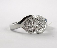 Glitzernder  Ring 2 Herzen