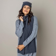 Schal und Mütze grau Unisex