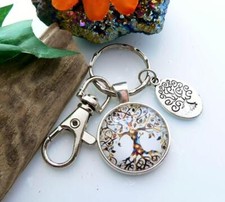 Schlüsselanhänger Taschenbaumler Karabiner Lebensbaum Anhänger silber s14z