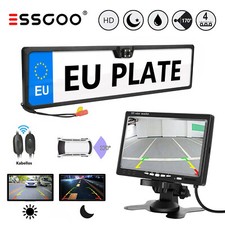 Auto 170° Rückfahrkamera Funk Kabellos Nummernschild Set Mit 7 Zoll LCD Monitor