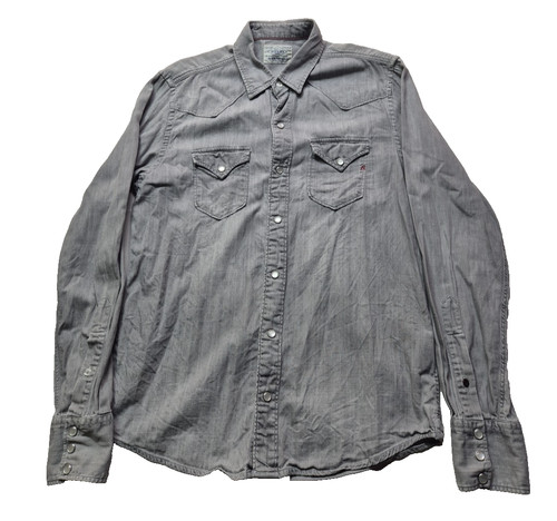 Replay pearl snap - shirt, grau