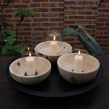 Windlichter aus Zirbenholz naturbelassen für Stumpenkerzen und Teelichter