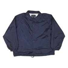 SIGMA Herren Coachjacke dunkelblau L Nylon uni Knopfverschluss Freizeit Training