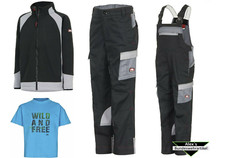 Bullstar Kinder Arbeitshose Latzhose Bundhose Hardwork Softshelljacke Solution 