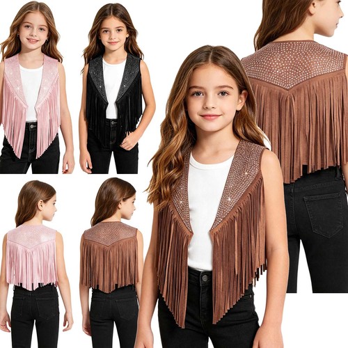 Mädchen cowgirl weste glitzer - mädchen,