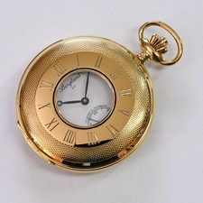 Bergland Halbsavonette Taschenuhr Unitas 6498 goldene  Swiss Made 50mm