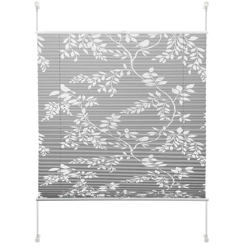 Plissee dunkelgrau floral - -,