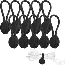 Magnetische Kabel Organizer Clips Silikon Kabelbinder Schwarz 10 Stück