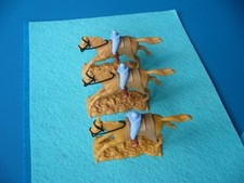 Timpo 3 Pferde mit Satteldecke beige & Reiterunterteil  - Kavallerie Südstaatler