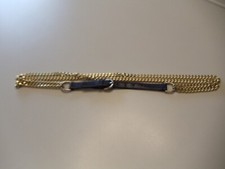 Damen Ketten- Gürtel mit Ledereinsatz blau - 75 cm  Breite 17 mm