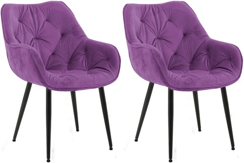 2er set stuhl tanna - samt, lila