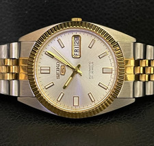 Seiko 5 Series SNXJ Automatik Refurbished Vintage Watch Two-Tone Uhr 