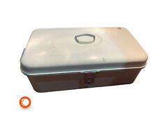 1950er Brabantia Klappbrotkasten, Brottrommel 50cm Metall beige Topzustand  NL