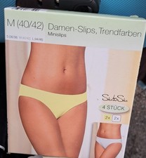 Damen Minislips Gr. M 40/42, 4er Pack, 2 x gelb, 2 x weiß 