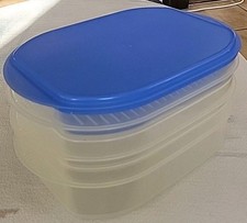 Tupperware Frischekabinett, 2 x 700 ml 1 x 1,6 l, mit Frischegitter, Aufschnitt,