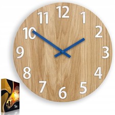 Wanduhr 3D Eiche Weiß