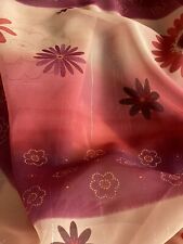 Gardine Vorhang Deko Stoff rot orange Muster Blumen Linie Meterware Breite 1,48m