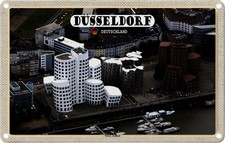 Blechschild 20x30 cm Düsseldorf Neuer Zollhof Gebäude Bildmotiv Reisemotiv Abent