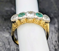 585/14K Gelbgold Smaragd