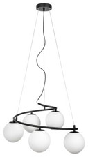 Rabalux 3470 Pendelleuchte 5 Spots Aslan, E14, schwarz-weiß, Kugel-rund, Industr