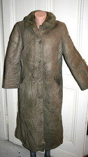 Vintage naturgewachsener Lammfell Pelz Mantel olivgrün   in Gr.  38/40