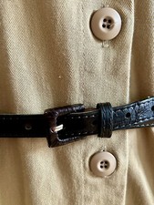 OMEN Thomas i Punkt Gürtel dunkelbraun Aal-Leder Belt Taillengürtel 67 - 100 cm