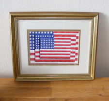 three flags von Jasper Johns als Ölbild 1958 gemalt deco USA Flagge gerahmt