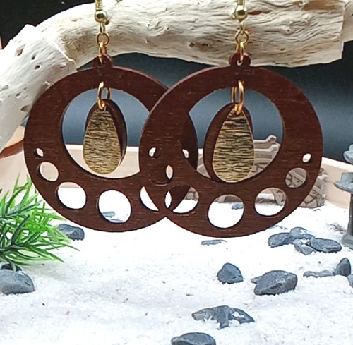 Holz ohrstecker earing wood - earing,