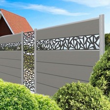 WPC Sichtschutzzaun Grau XL