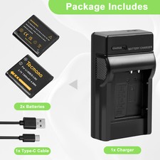 2Pcs LI-50B Akkus+Ladegerät