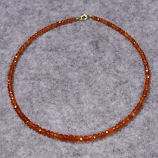 Hessonit Halskette, 925er Silber, Edelsteinhalskette (K2171), Granat, Rarität