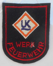 Ärmelabzeichen Werkfeuerwehr UK Union-Kraftstoff Wesseling NRW - sehr alt