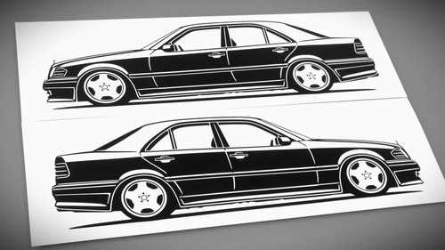 Mercedes w202 c36 - amg, sticker
