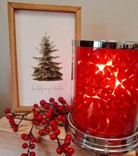 Windlich Red Starlit von Partylite inkl. Metalleinsatz für 3 Teelichter, H 21 cm