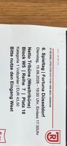 Karten für das - spiel, jahn