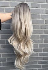 Perücke Blond wellig Lang