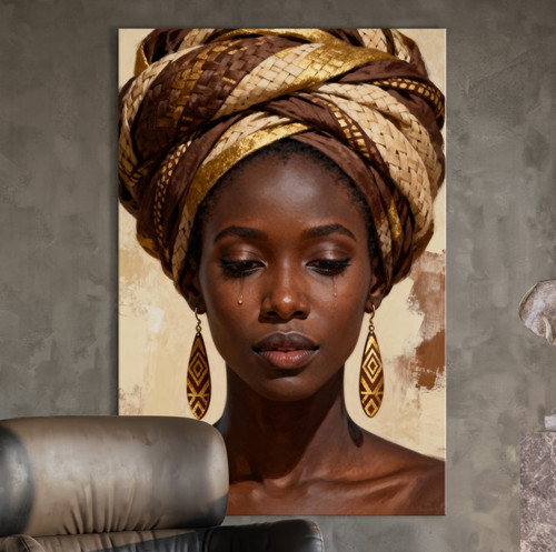 Afrikanische frau mit - mit, tränen