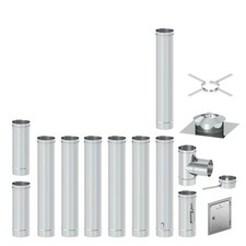 Einwandig VA 0,6 Edelstahl Sanierung Bausatz Kamin Schornstein Einzugsrohr