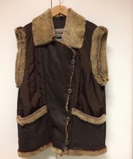 Weste braun Gr. 42 Forster Leder Kunstpelz Polyester