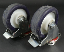 2x Torwegge Lenkrolle mit Bremse Ø 120mm | Gummiert | Rollenbreite 40mm