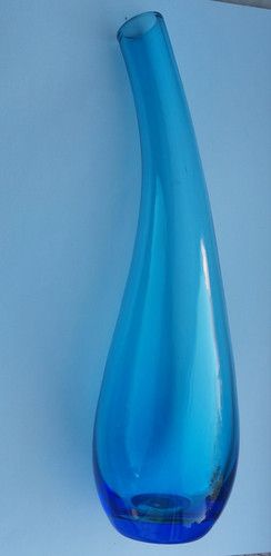 Glasvase blau schlank